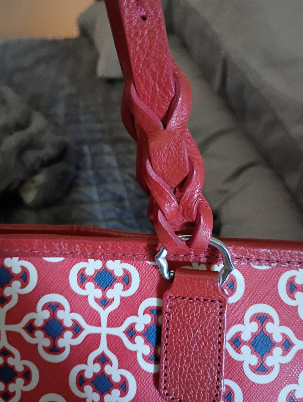 Brighton Red Patterned Tote with Tassel Charm - Picture 11 of 12